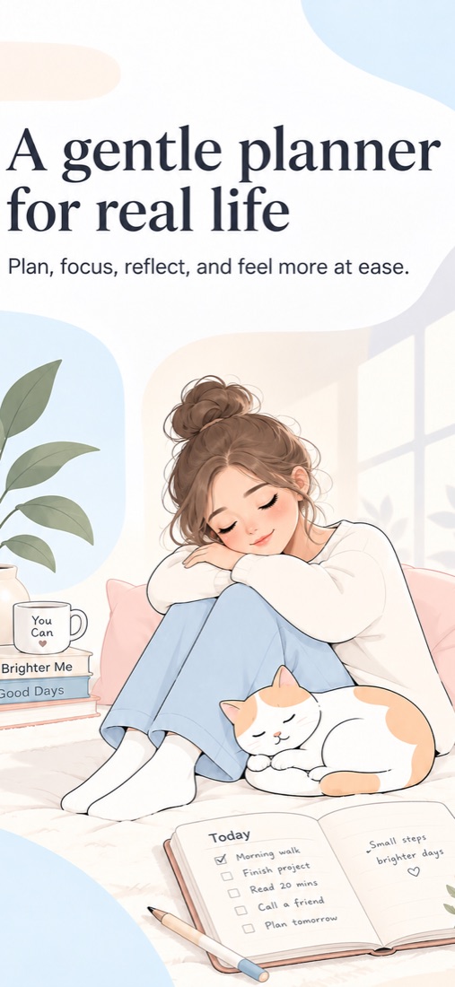 Gently home screen: a gentle planner for real life